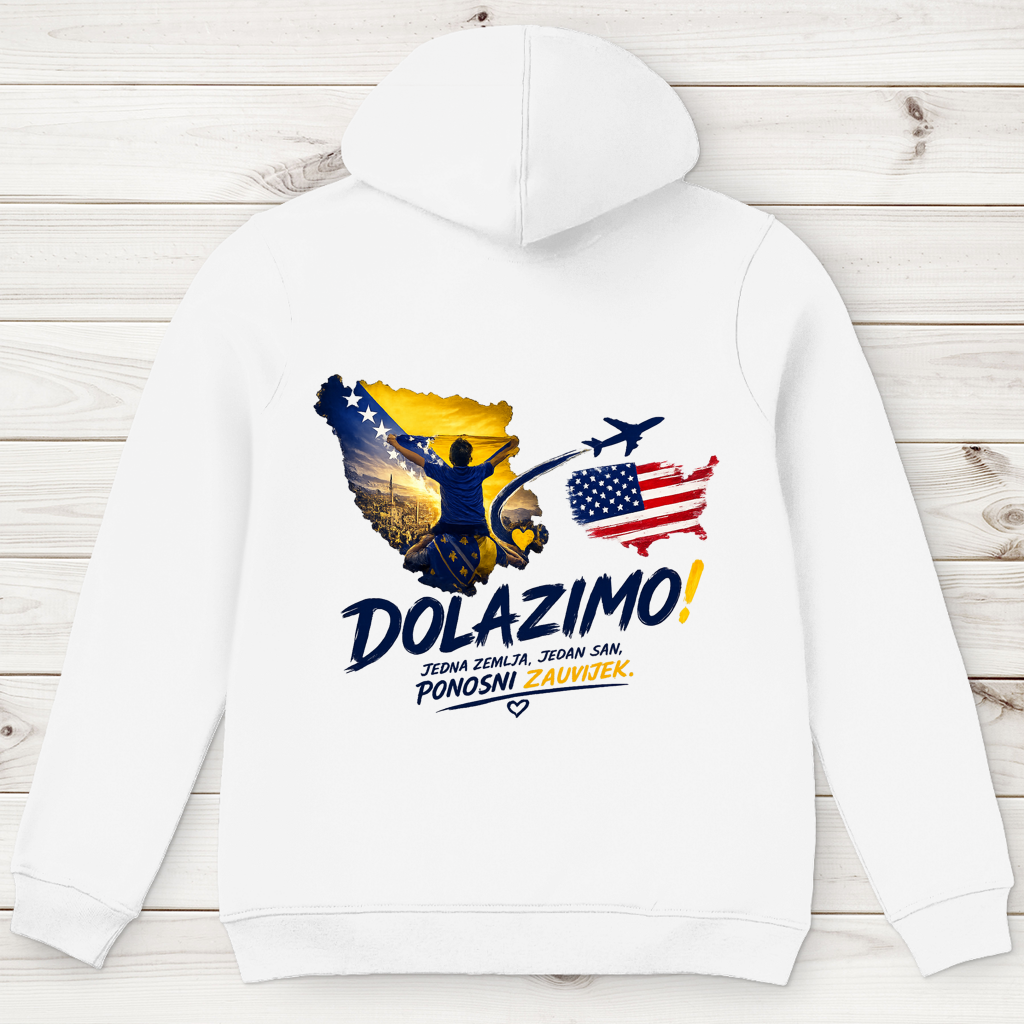 Herren Premium Bio Hoodie – Dolazi Bosna Ponosna  | Rückenprint