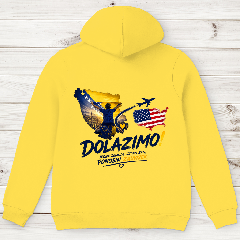 Herren Premium Bio Hoodie – Dolazi Bosna Ponosna  | Rückenprint