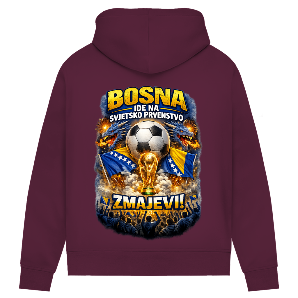 Women's Premium Organic Hoodie – Zmajevi WM 2026 | Backprint
