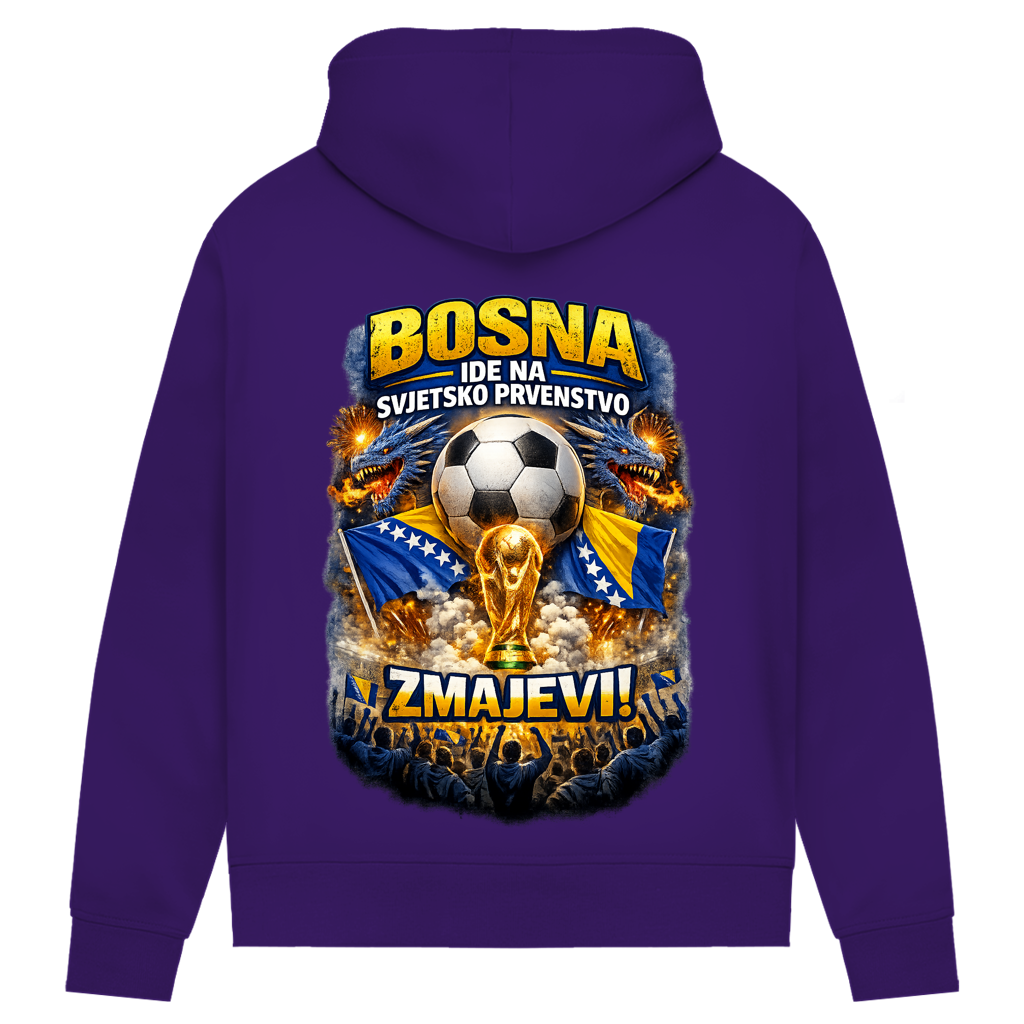 Women's Premium Organic Hoodie – Zmajevi WM 2026 | Backprint