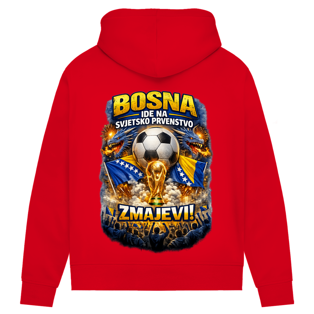 Women's Premium Organic Hoodie – Zmajevi WM 2026 | Backprint