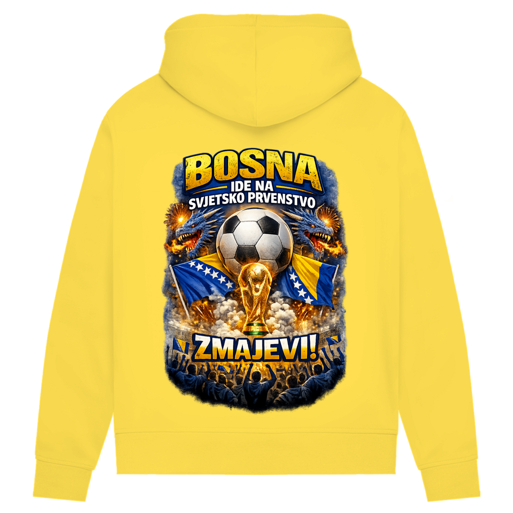 Women's Premium Organic Hoodie – Zmajevi WM 2026 | Backprint