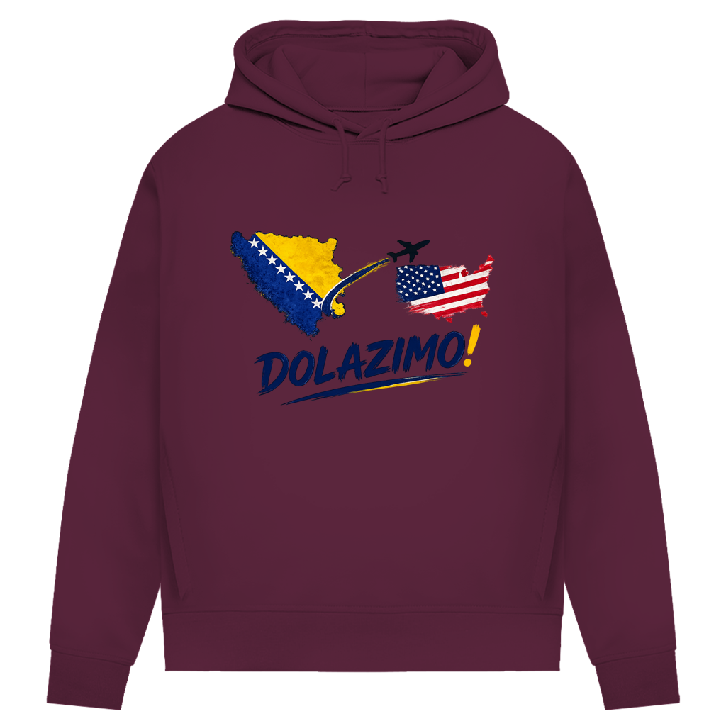Damen Premium Bio Hoodie – Dolazi Bosna | Frontprint