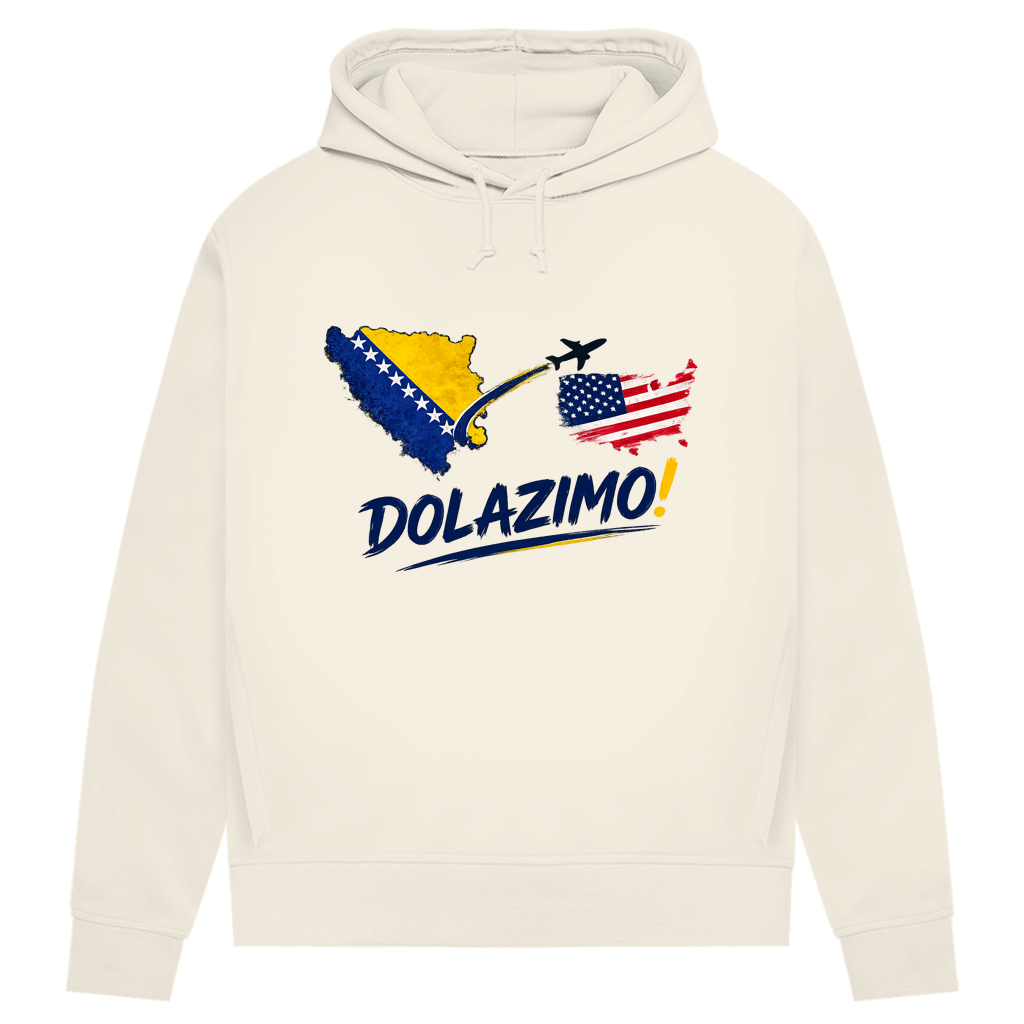 Damen Premium Bio Hoodie – Dolazi Bosna | Frontprint