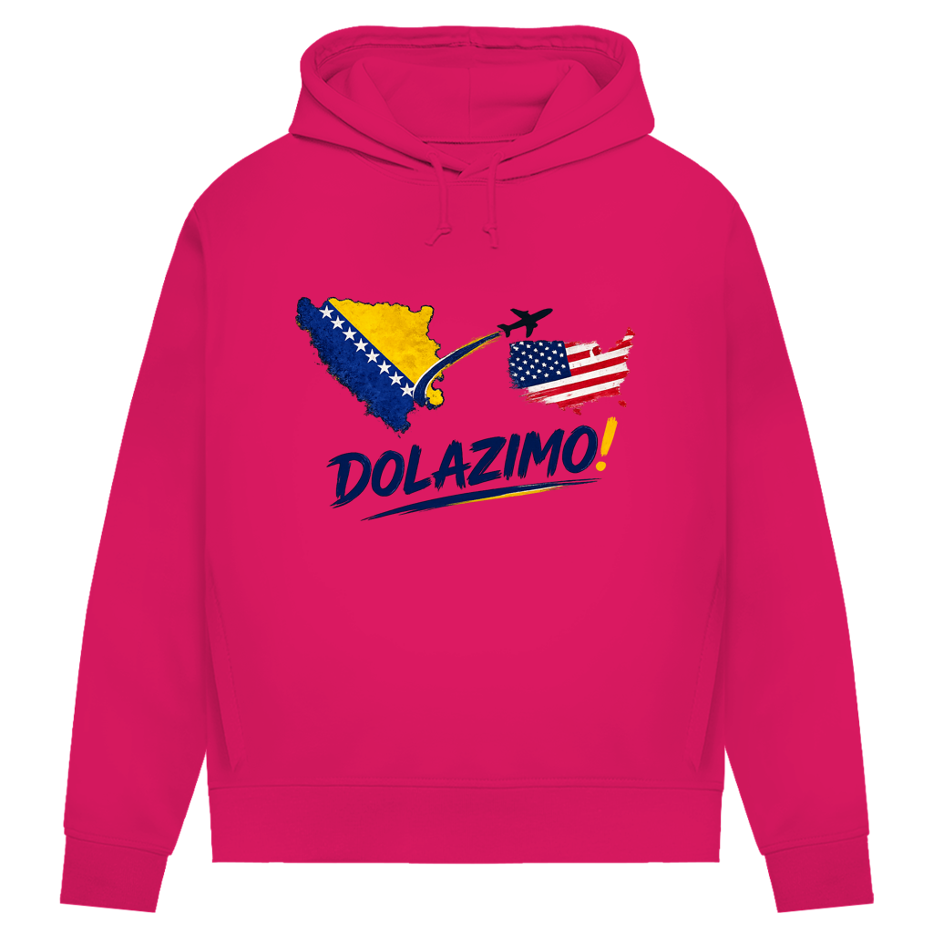 Damen Premium Bio Hoodie – Dolazi Bosna | Frontprint