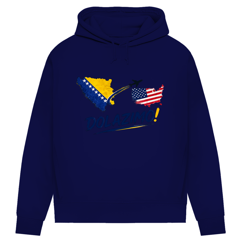 Damen Premium Bio Hoodie – Dolazi Bosna | Frontprint