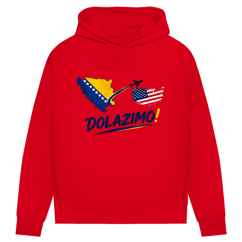 Damen Premium Bio Hoodie – Dolazi Bosna | Frontprint