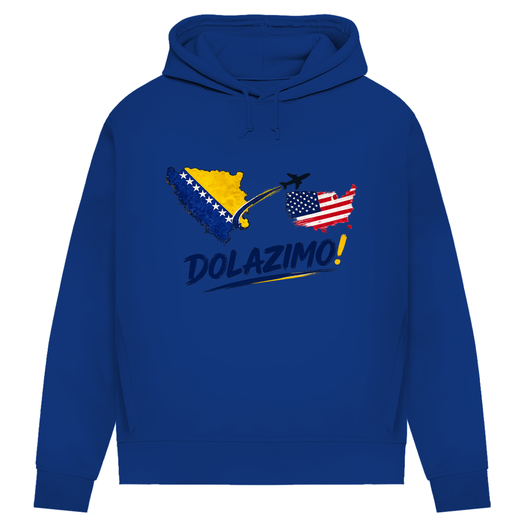 Damen Premium Bio Hoodie – Dolazi Bosna | Frontprint