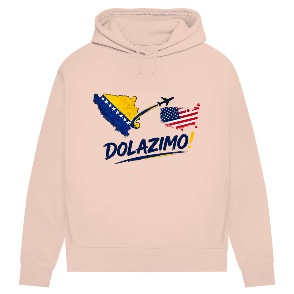 Damen Premium Bio Hoodie – Dolazi Bosna | Frontprint