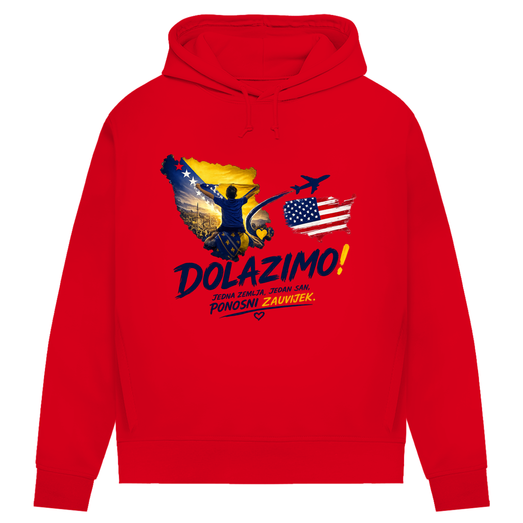 Women's Premium Organic Hoodie – Dolazi Bosna Ponosna | Front Print