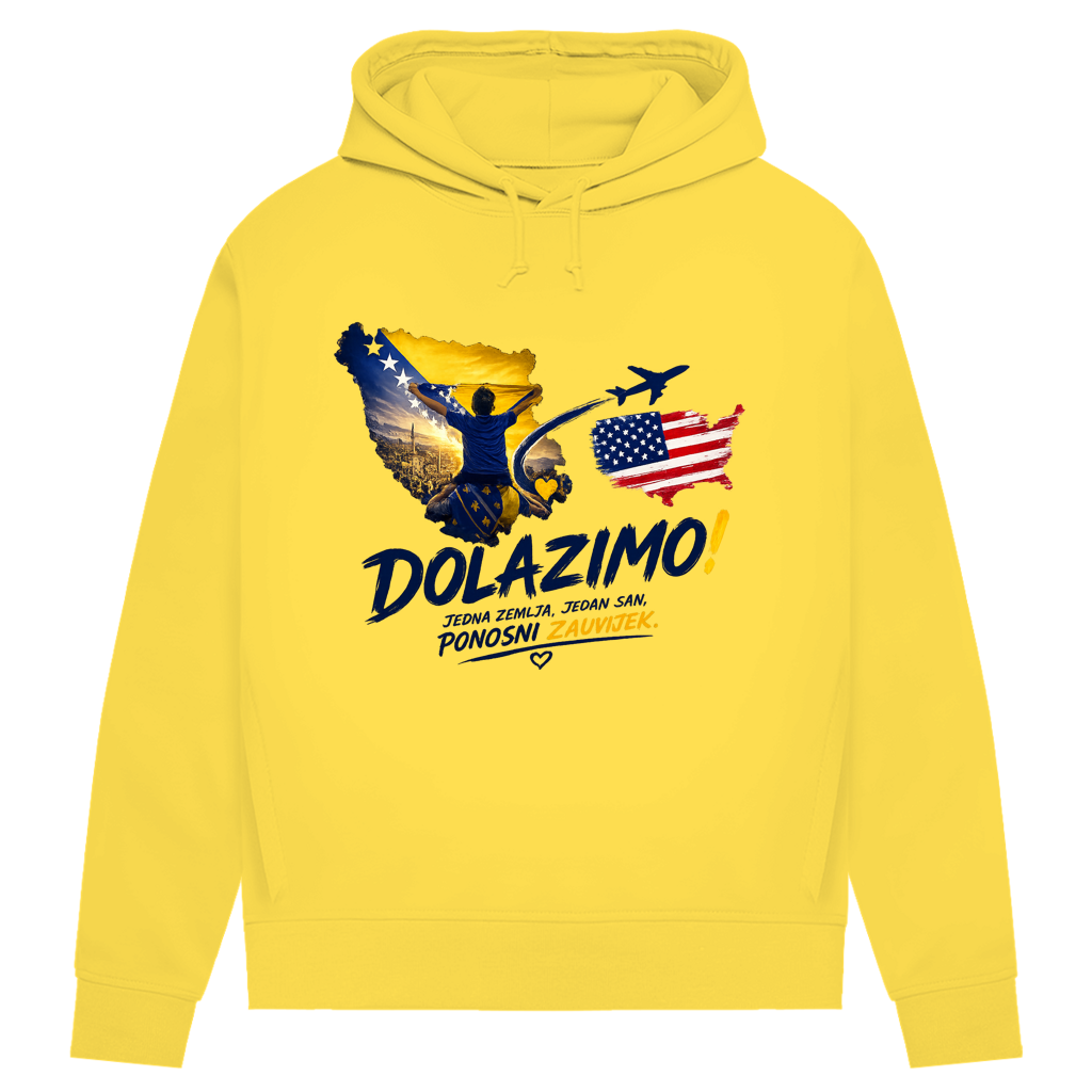 Women's Premium Organic Hoodie – Dolazi Bosna Ponosna | Front Print