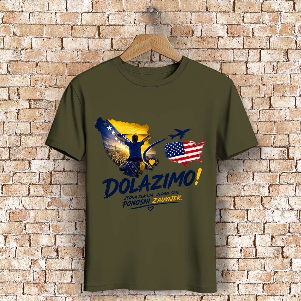 Herren Premium Bio T-Shirt -Dolazi Bosna Ponosna | Frontprint