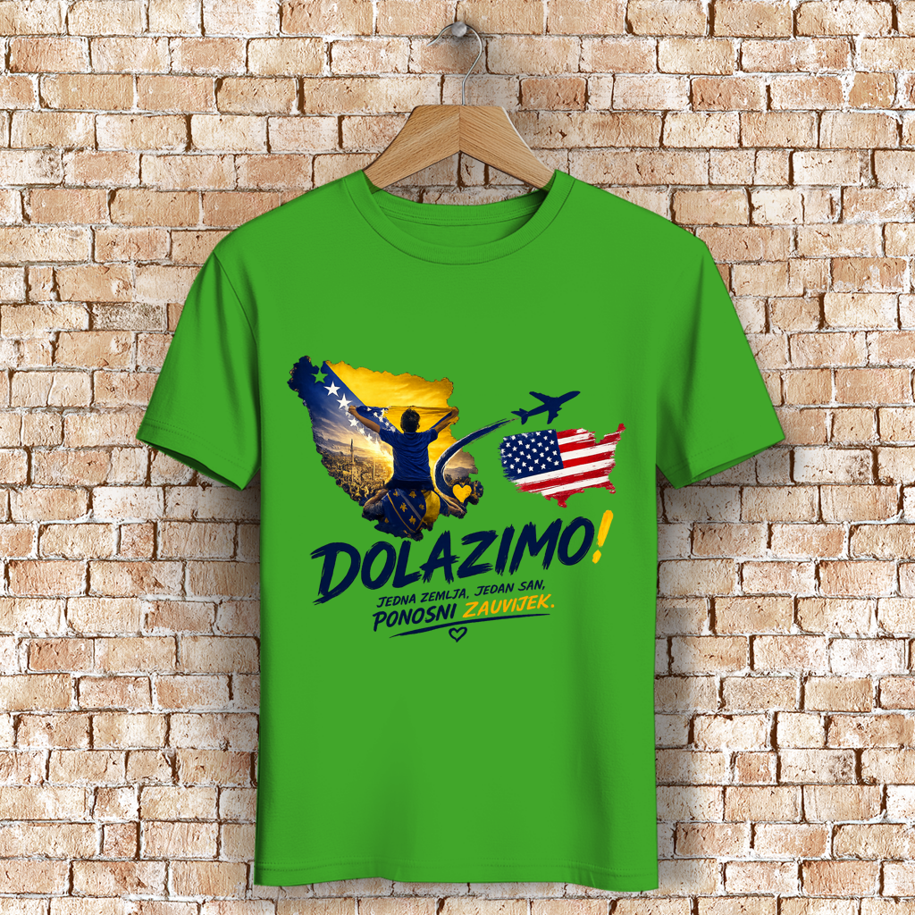 Muška premium organska majica -Dolazi Bosna Ponosna | Print na prednjoj strani