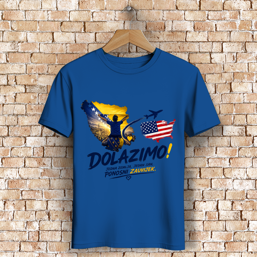 Muška premium organska majica -Dolazi Bosna Ponosna | Print na prednjoj strani
