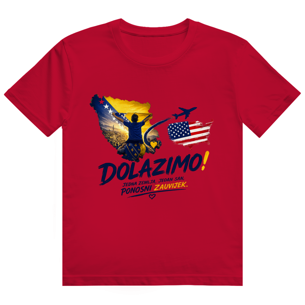 Herren Heavy Cotton T-Shirt - Dolazi Bosna Ponosna | Frontprint