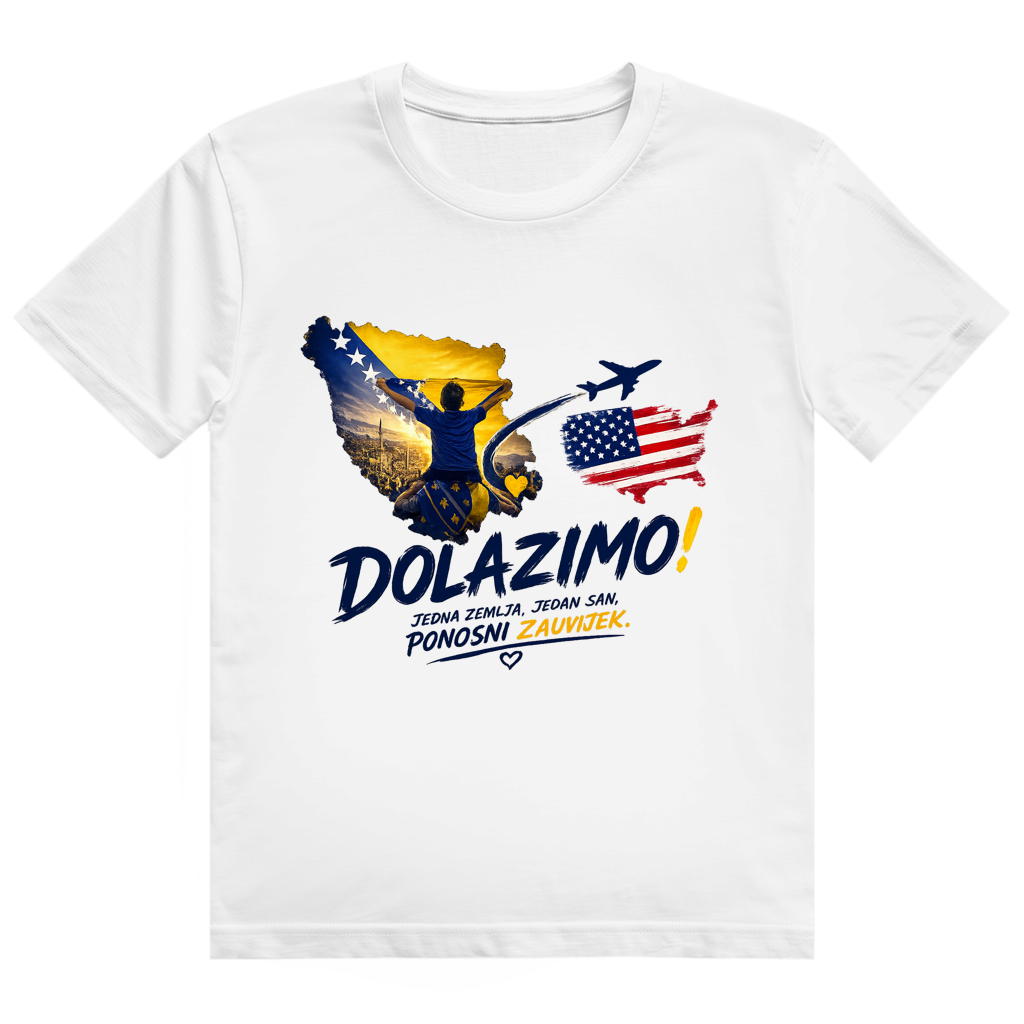 Herren Heavy Cotton T-Shirt - Dolazi Bosna Ponosna | Frontprint