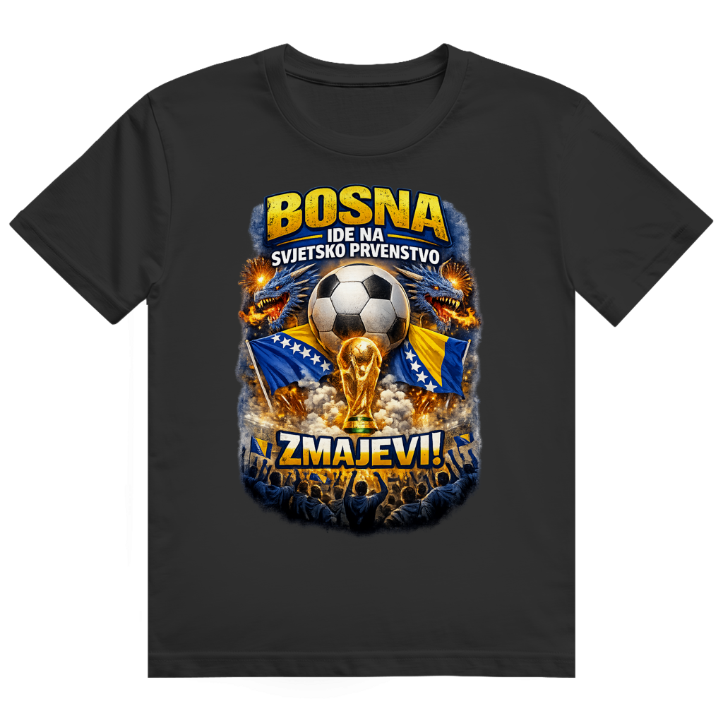 Herren Heavy Cotton T-Shirt - Zmajevi WM 2026 | Frontprint