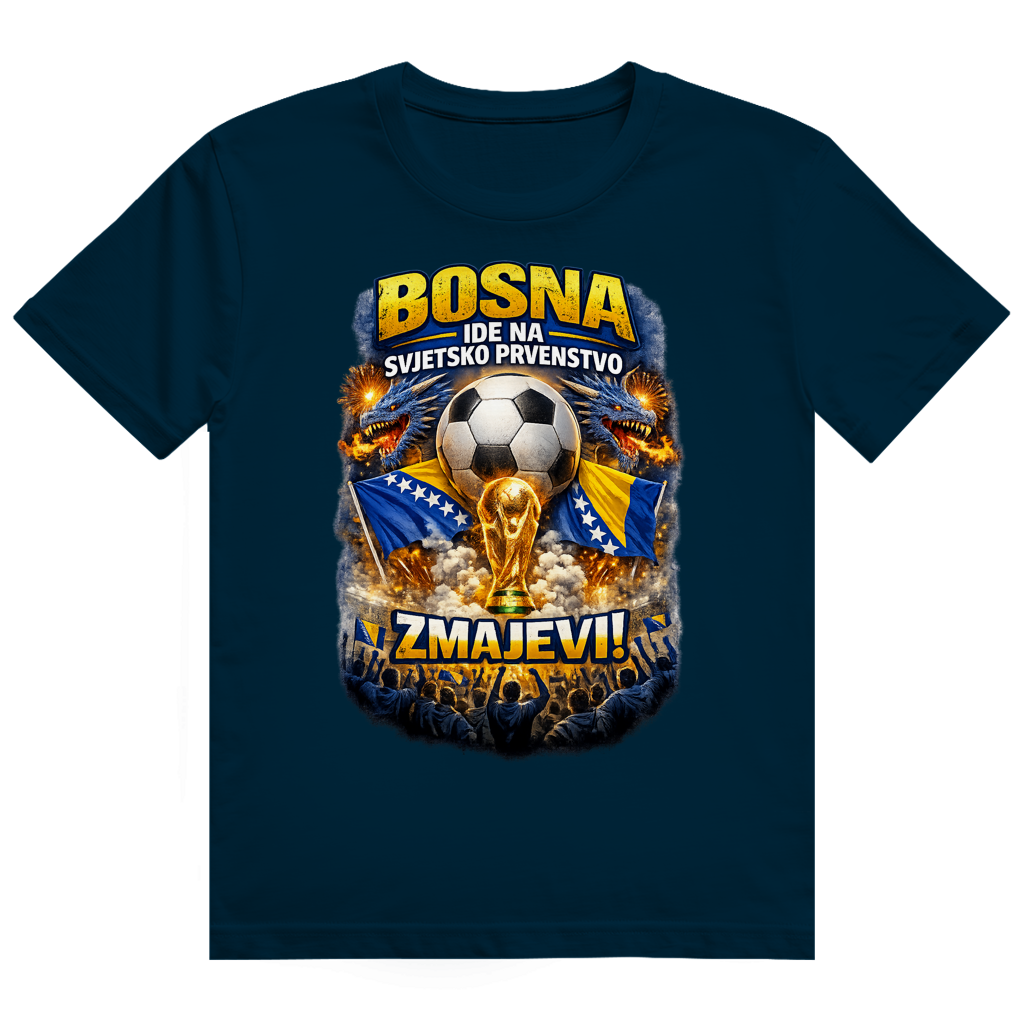 Herren Heavy Cotton T-Shirt - Zmajevi WM 2026 | Frontprint
