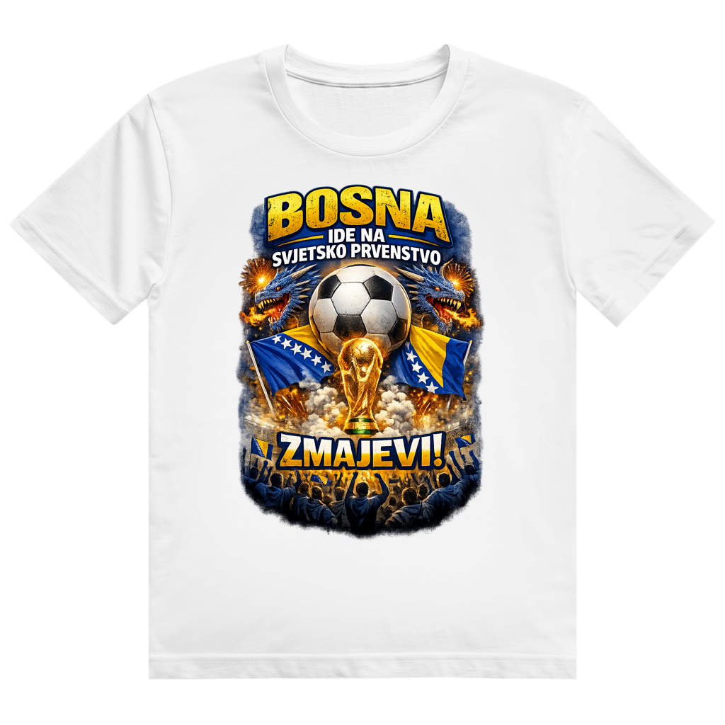 Herren Heavy Cotton T-Shirt - Zmajevi WM 2026 | Frontprint