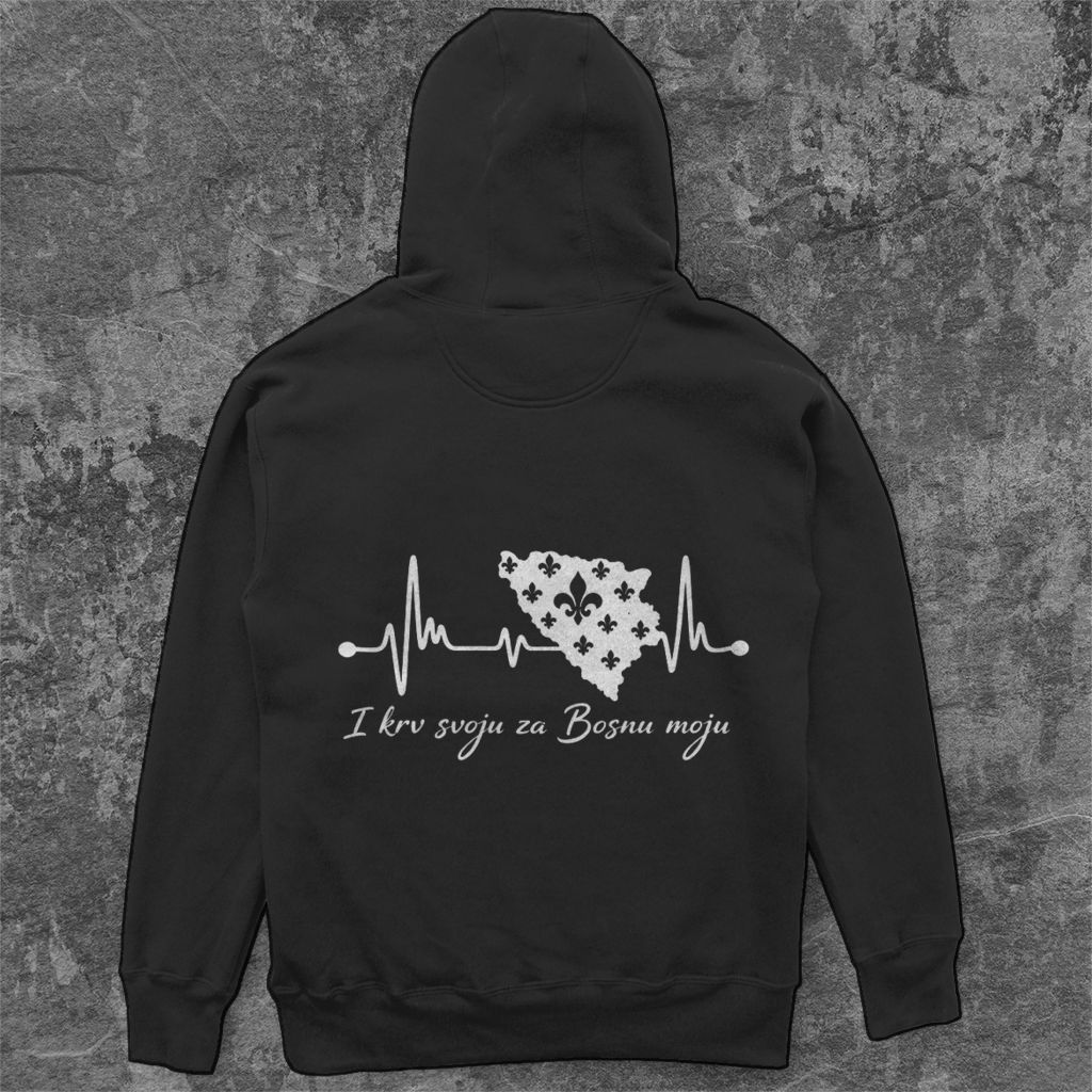 Unisex Oversize Hoodie Bosnien – Bosna Herzschlag