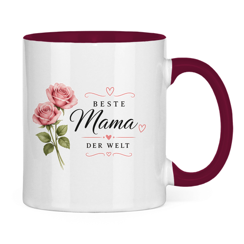 Best Mom in the World Mug with Roses - Gift for Mother's Day Flowers Coffee Mug