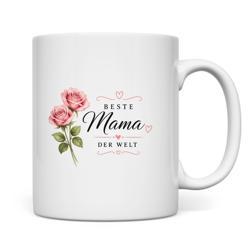 Best Mom in the World Mug with Roses - Mother's Day Flowers Coffee Cup