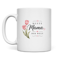 Beste Mama der Welt Tasse mit Tulpen – Geschenk für Muttertag Blumen Kaffeetasse