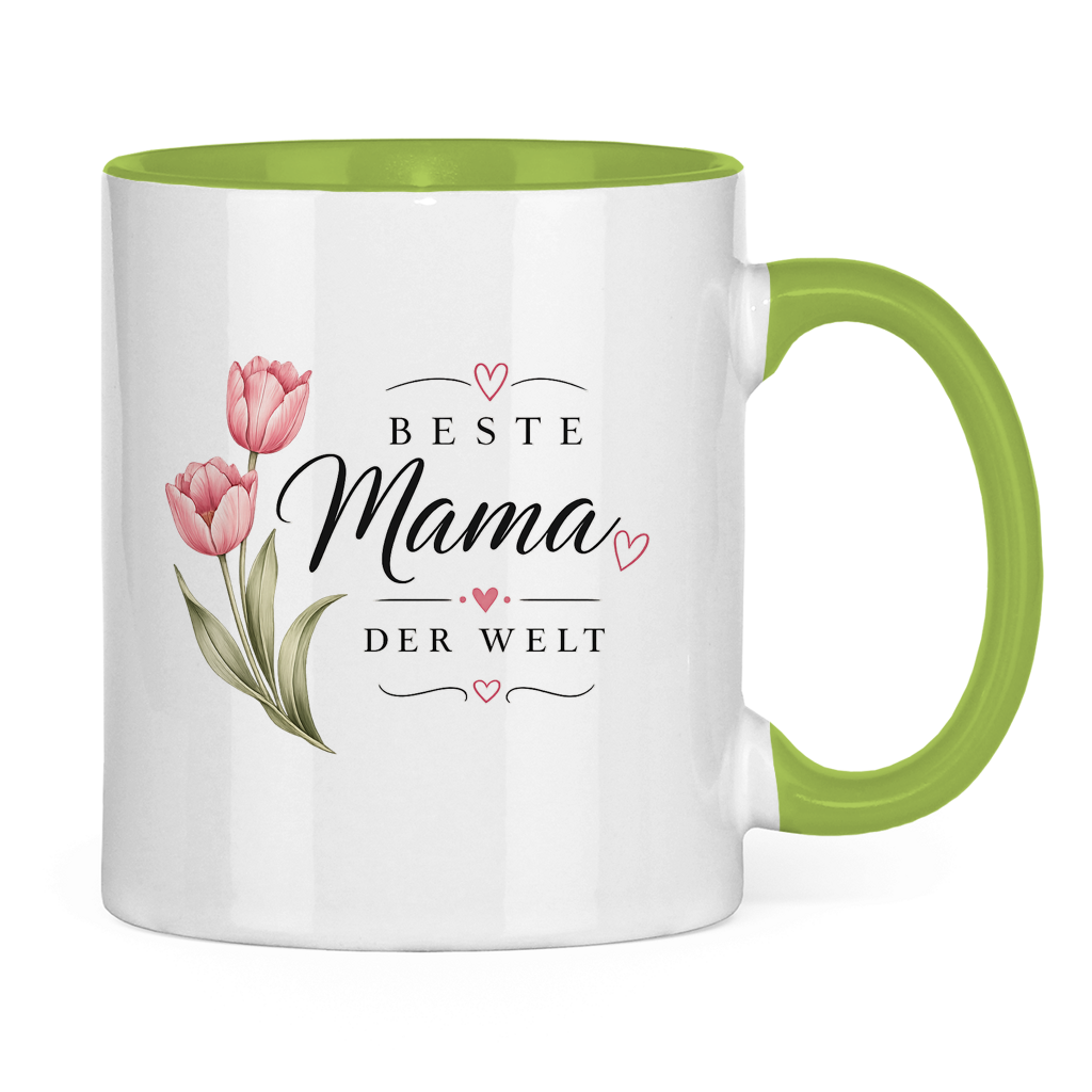 Best Mom in the World Mug with Tulips - Mother's Day Flowers Coffee Cup