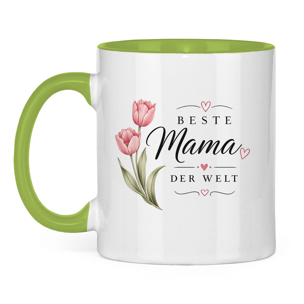 Best Mom in the World Mug with Tulips - Mother's Day Flowers Coffee Cup