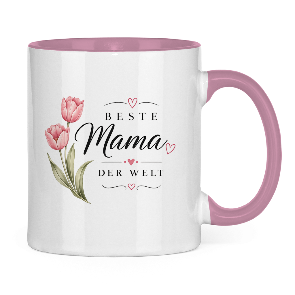 Best Mom in the World Mug with Tulips - Mother's Day Flowers Coffee Cup