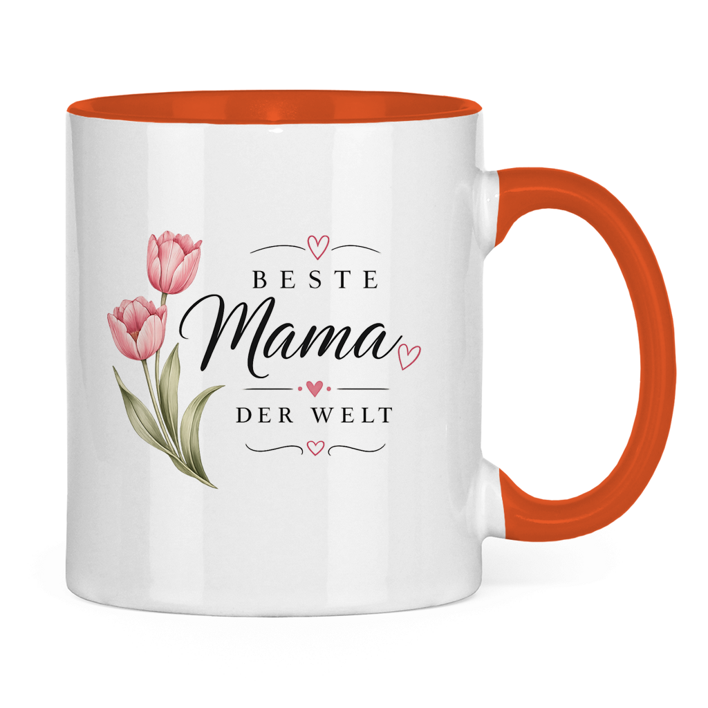 Best Mom in the World Mug with Tulips - Mother's Day Flowers Coffee Cup