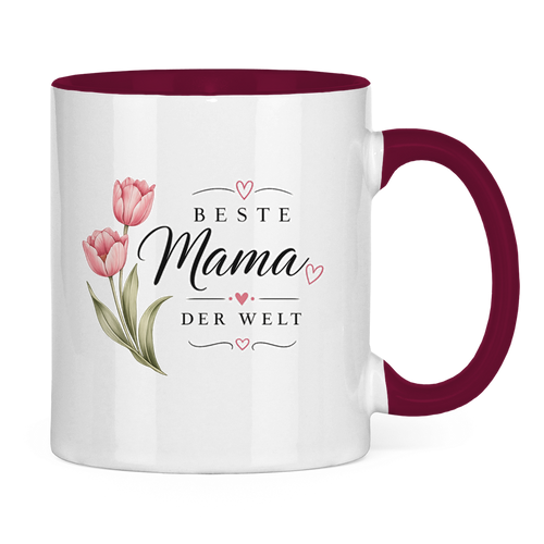 Best Mom in the World Mug with Tulips - Mother's Day Flowers Coffee Cup