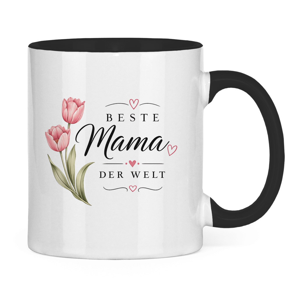 Best Mom in the World Mug with Tulips - Mother's Day Flowers Coffee Cup