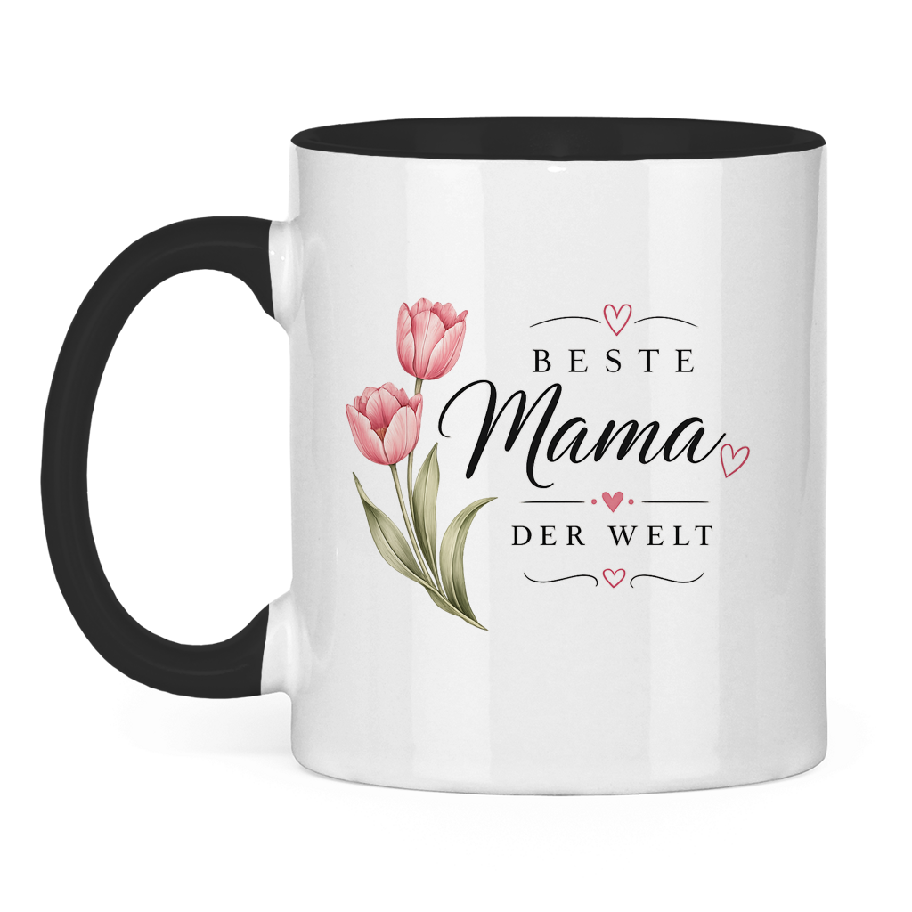 Best Mom in the World Mug with Tulips - Mother's Day Flowers Coffee Cup