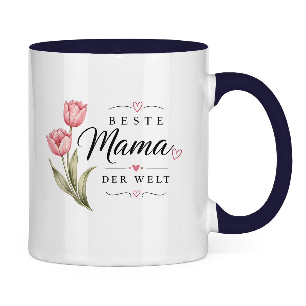 Best Mom in the World Mug with Tulips - Mother's Day Flowers Coffee Cup