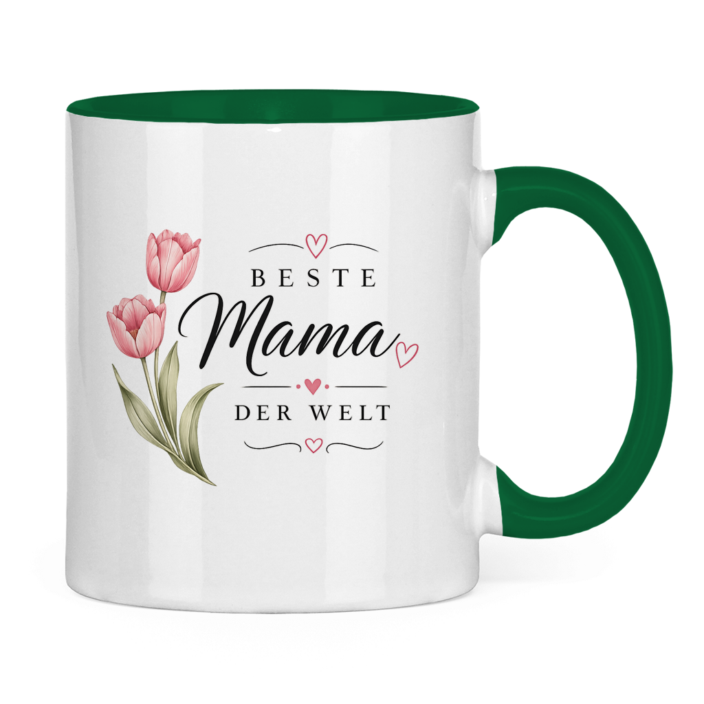 Best Mom in the World Mug with Tulips - Mother's Day Flowers Coffee Cup