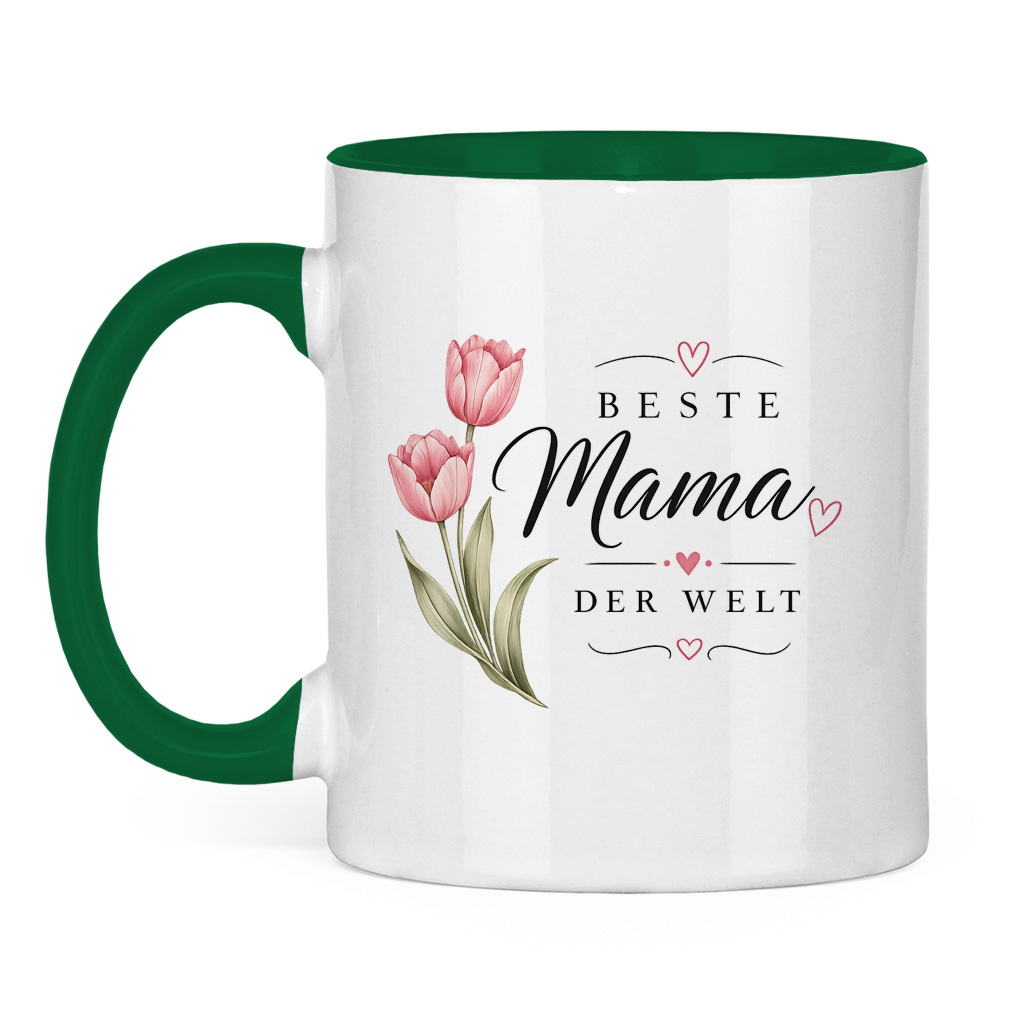 Best Mom in the World Mug with Tulips - Mother's Day Flowers Coffee Cup