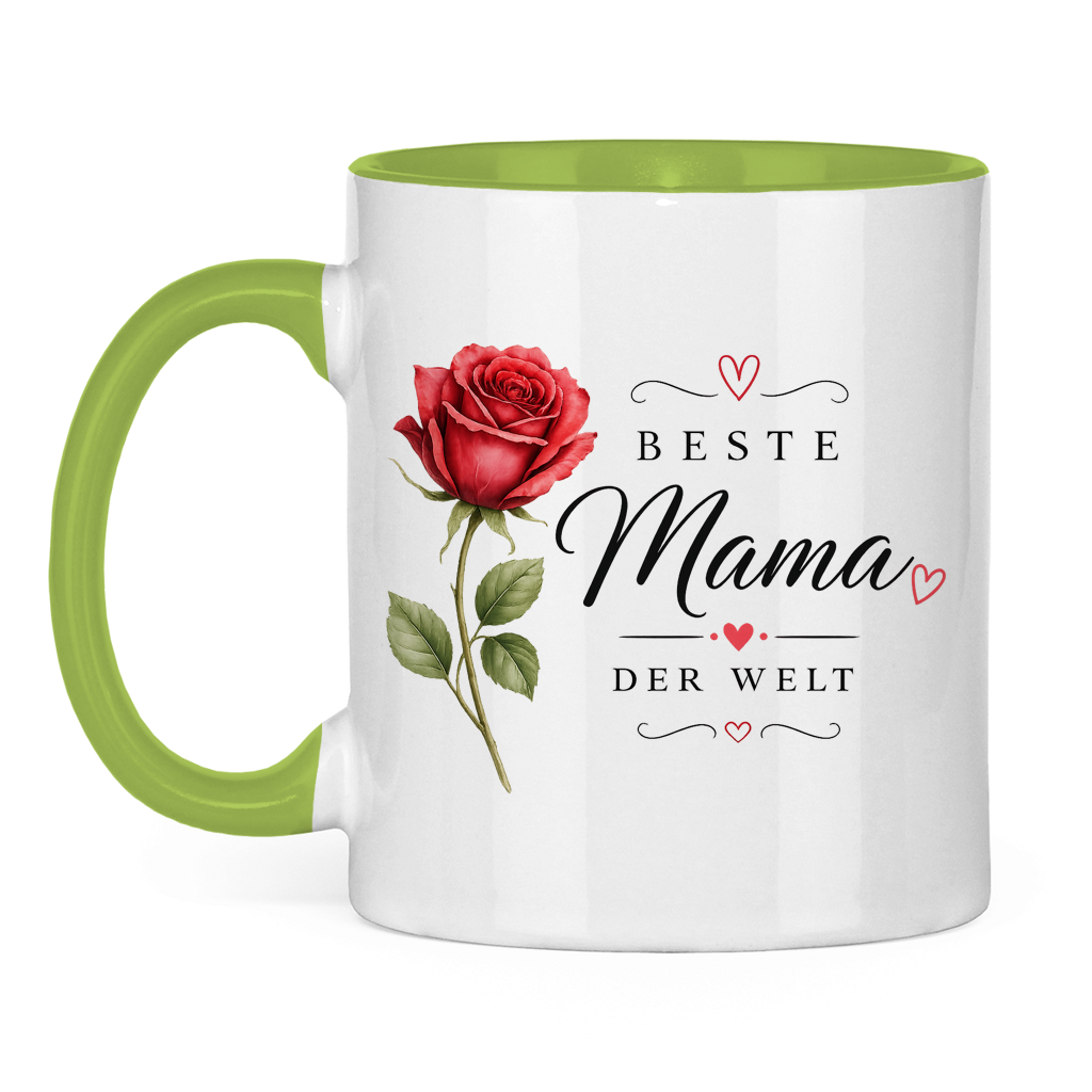 "Best Mom in the World" Mug with Rose - Mother's Day Gift Coffee Cup Floral Design