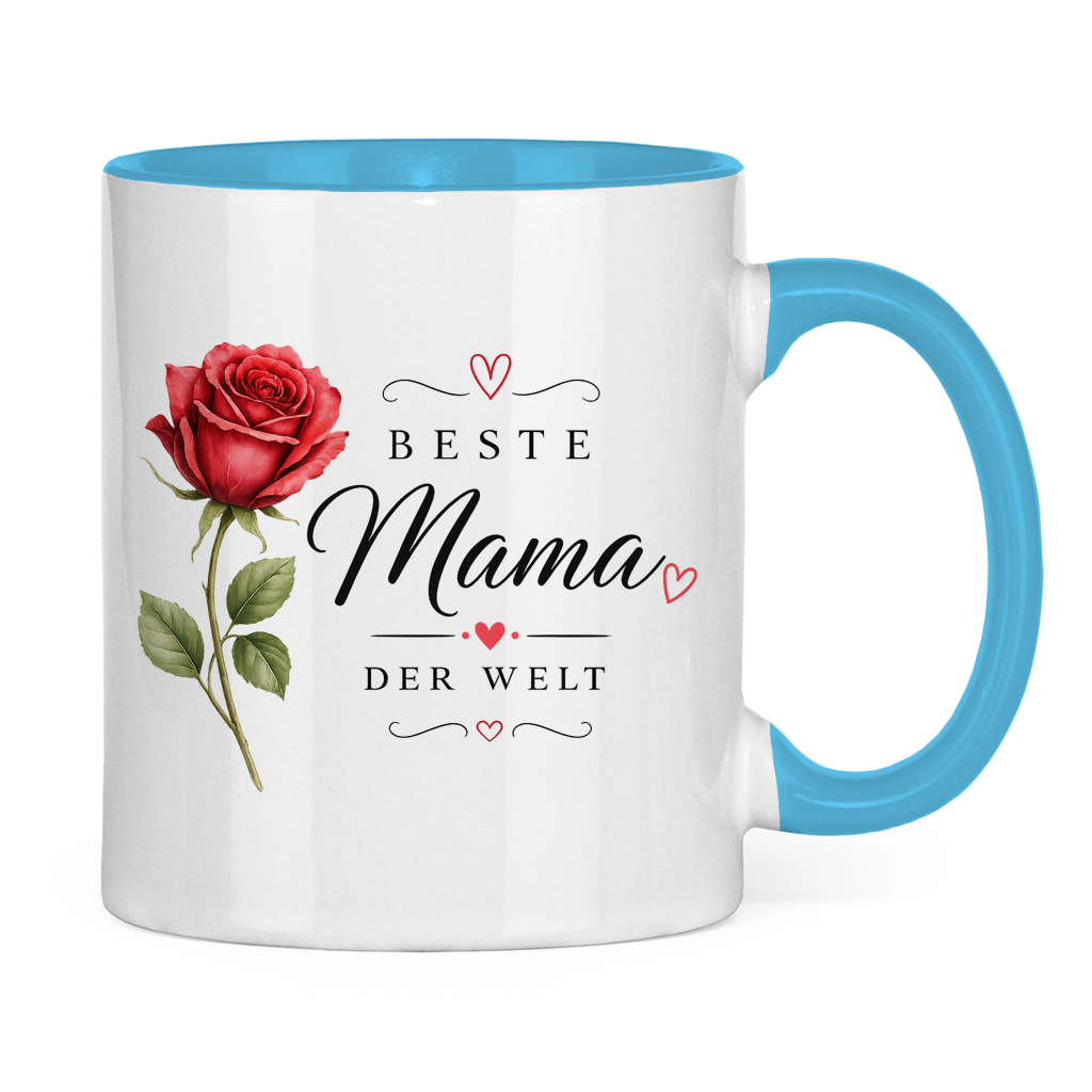 "Best Mom in the World" Mug with Rose - Mother's Day Gift Coffee Cup Floral Design