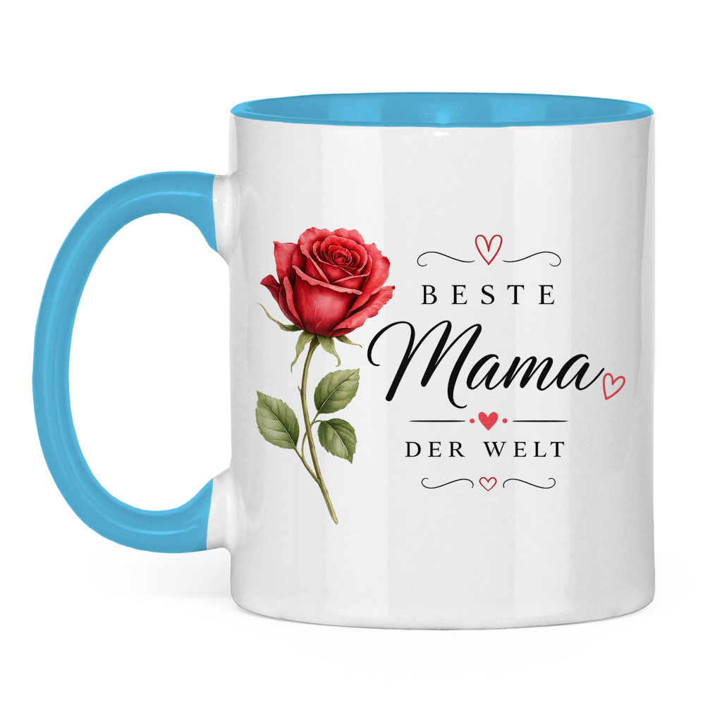 "Best Mom in the World" Mug with Rose - Mother's Day Gift Coffee Cup Floral Design