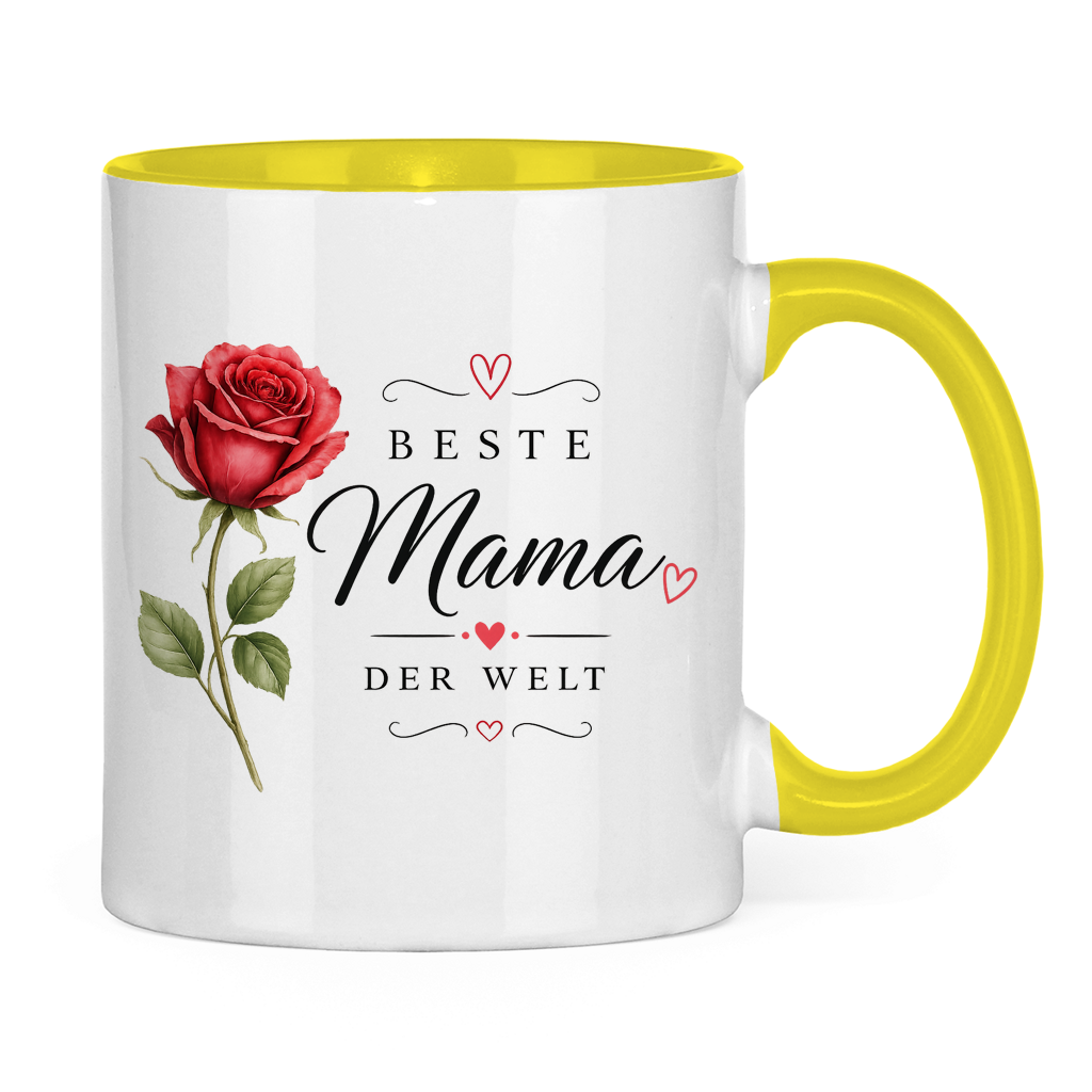 "Best Mom in the World" Mug with Rose - Mother's Day Gift Coffee Cup Floral Design