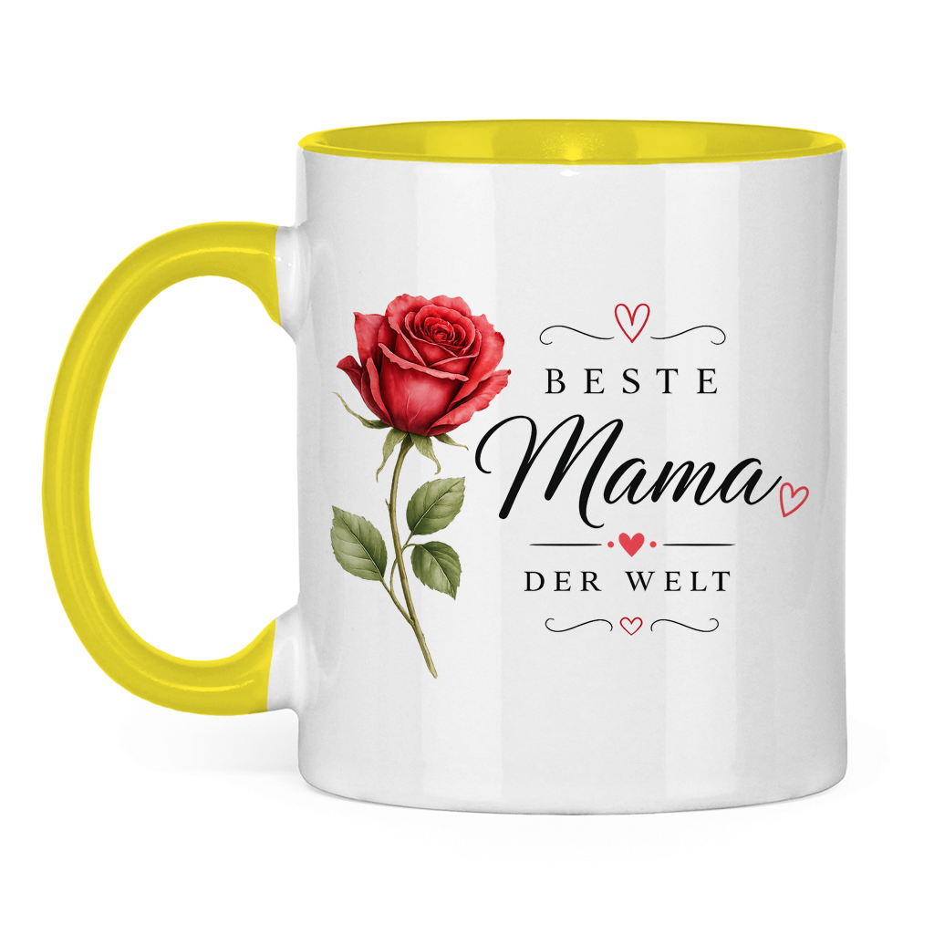 "Best Mom in the World" Mug with Rose - Mother's Day Gift Coffee Cup Floral Design
