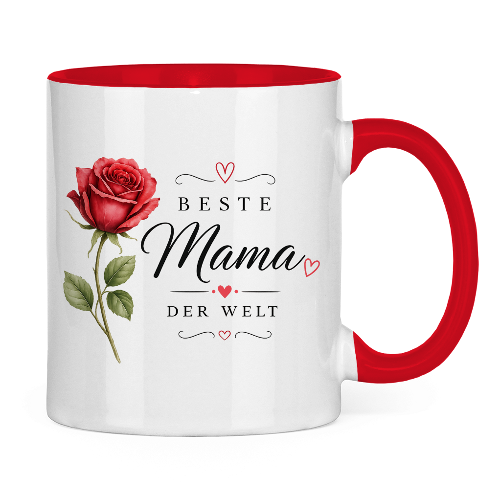"Best Mom in the World" Mug with Rose - Mother's Day Gift Coffee Cup Floral Design