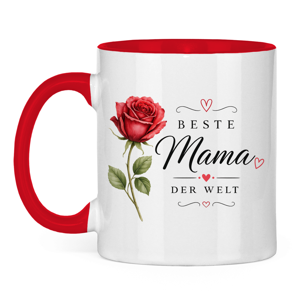 "Best Mom in the World" Mug with Rose - Mother's Day Gift Coffee Cup Floral Design