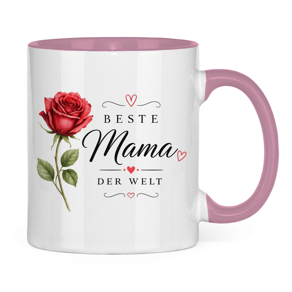 "Best Mom in the World" Mug with Rose - Mother's Day Gift Coffee Cup Floral Design