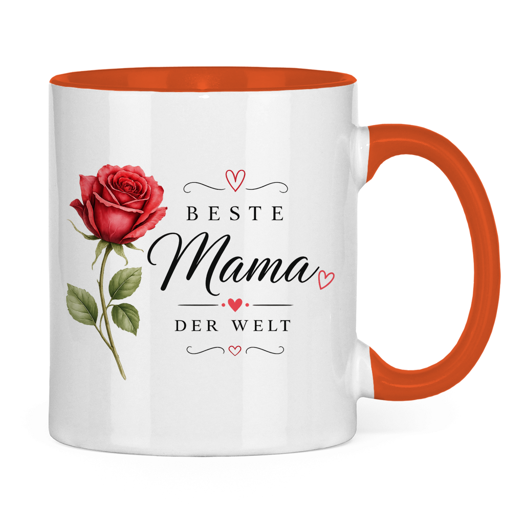 "Best Mom in the World" Mug with Rose - Mother's Day Gift Coffee Cup Floral Design