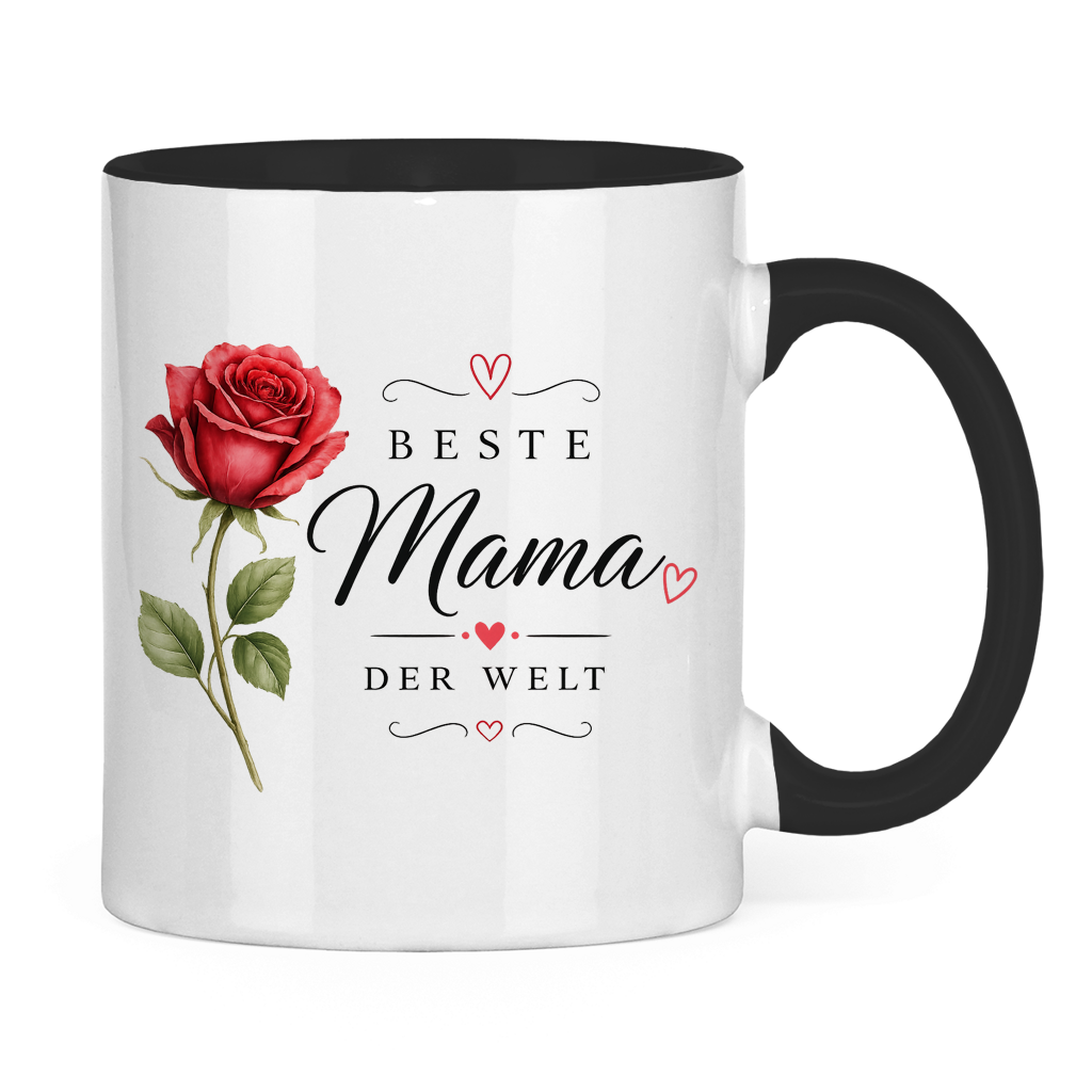 "Best Mom in the World" Mug with Rose - Mother's Day Gift Coffee Cup Floral Design