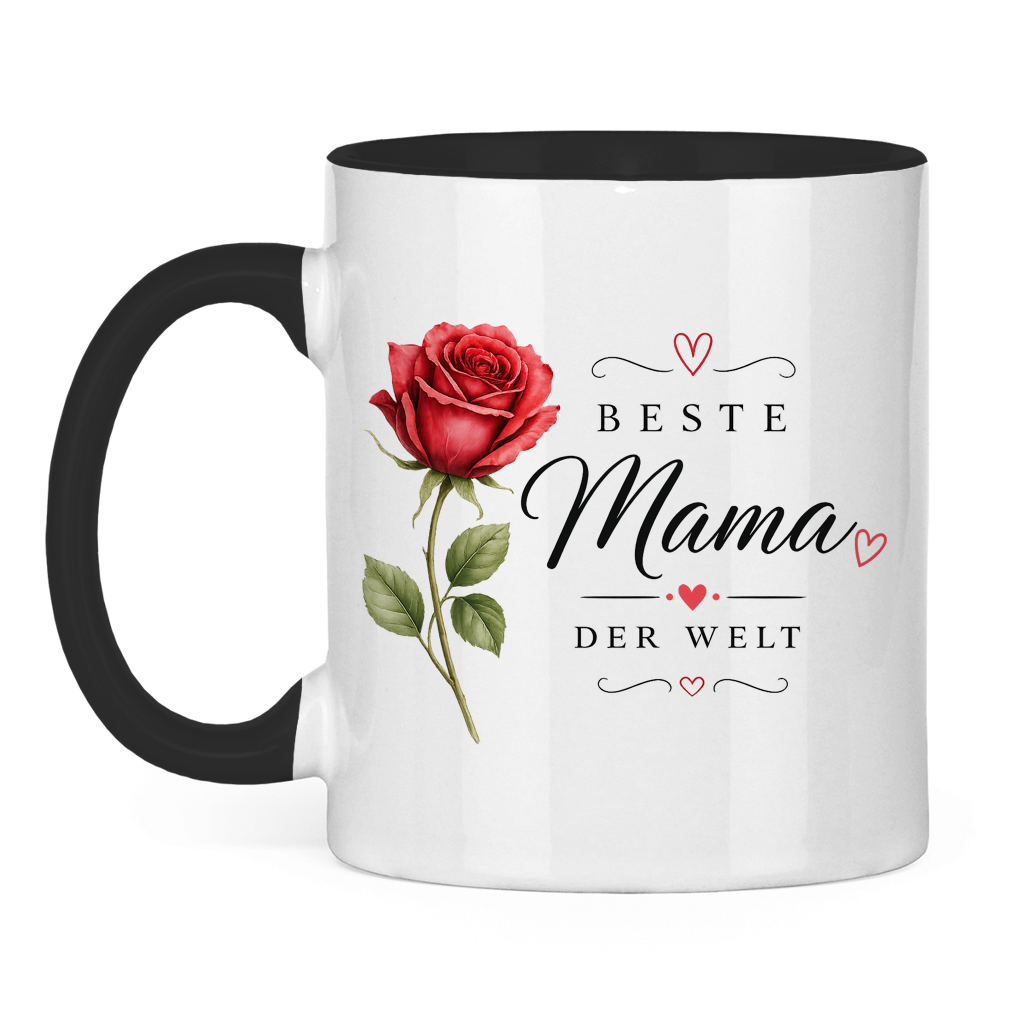 "Best Mom in the World" Mug with Rose - Mother's Day Gift Coffee Cup Floral Design