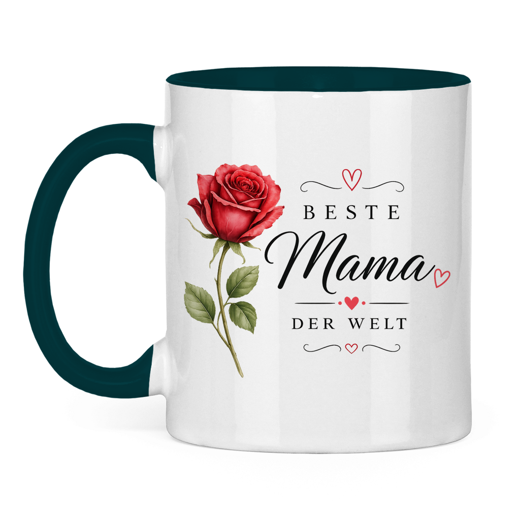 "Best Mom in the World" Mug with Rose - Mother's Day Gift Coffee Cup Floral Design