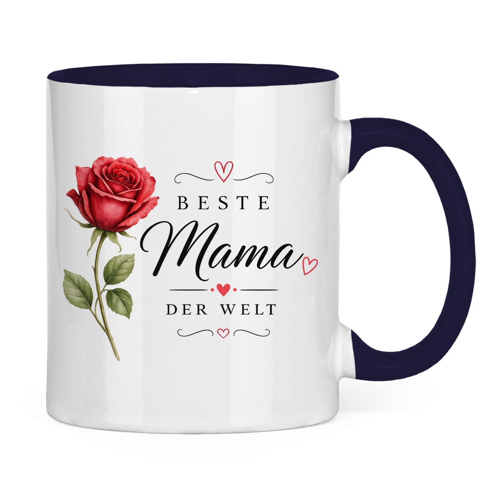 "Best Mom in the World" Mug with Rose - Mother's Day Gift Coffee Cup Floral Design
